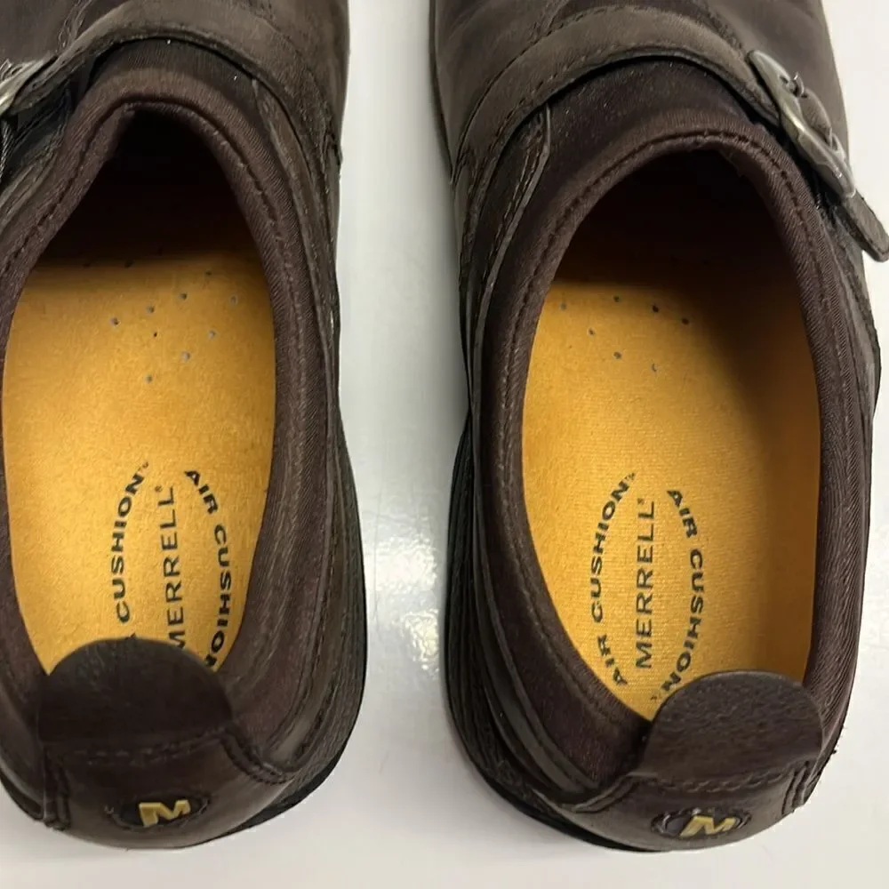 Merrell Brown Performance Slip-on Faux Buckle Footwear Shoes- Size 8
